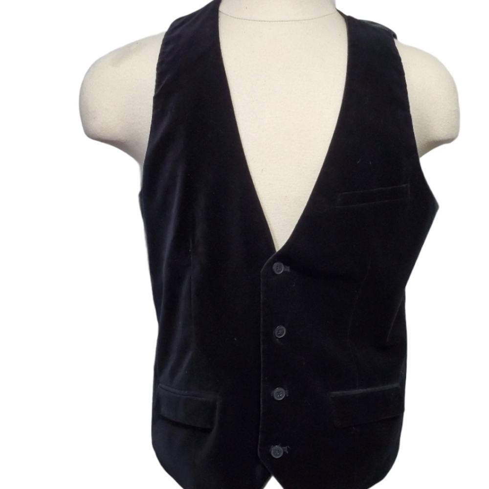 Structure Black velvet vest Size L